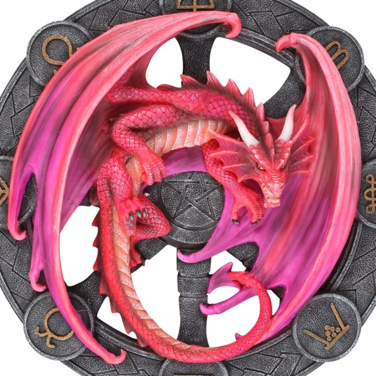 Lammas Dragon Resin Wall Plaque by Anne Stokes Pagan & Fantasy Decor - Pink – image 2