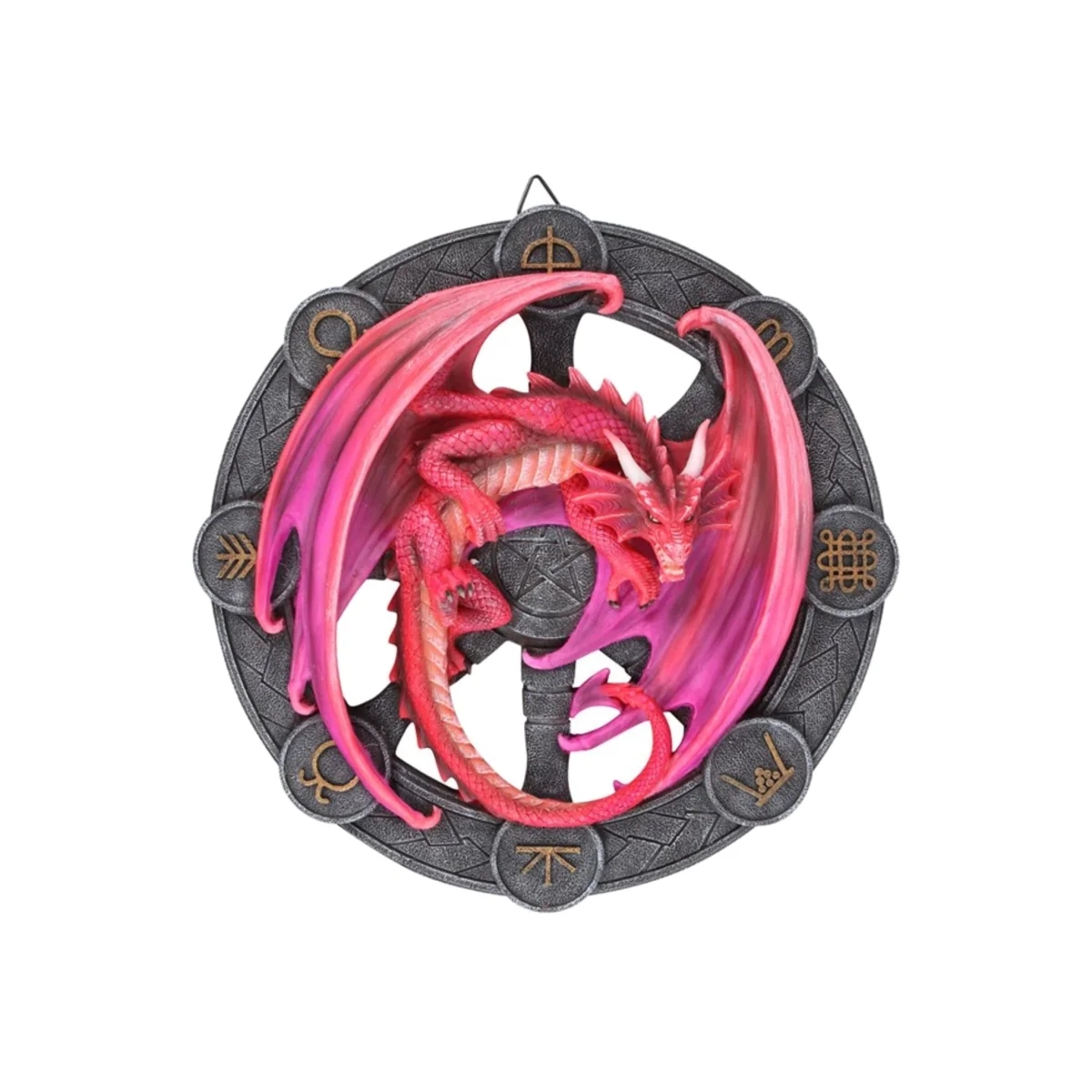 Lammas Dragon Resin Wall Plaque by Anne Stokes Pagan & Fantasy Decor - Pink – image 1