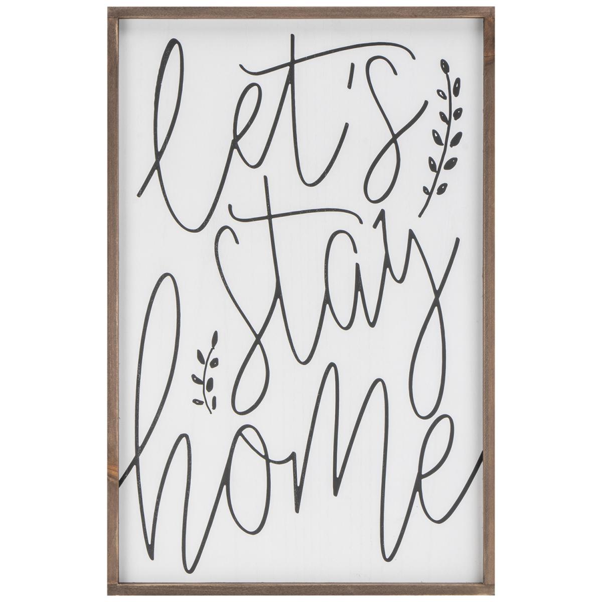 Lets Stay Home Wooden Framed Wall Art – image 2