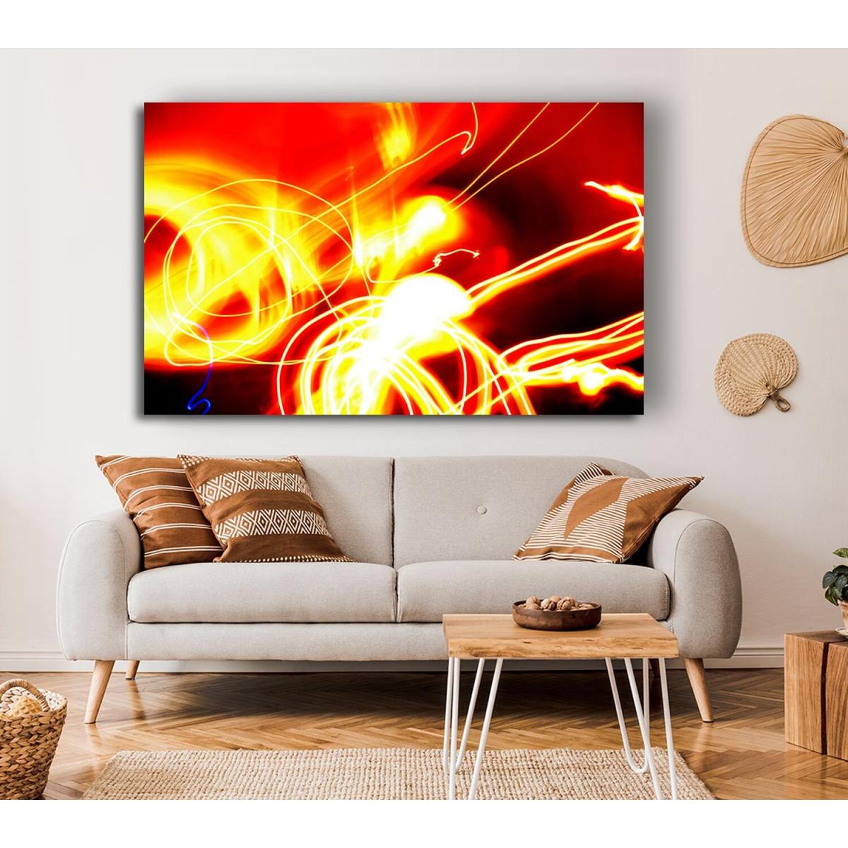 Golden Lava Fury Canvas Print Wall Art - Yellow / 35.56cm – image 3
