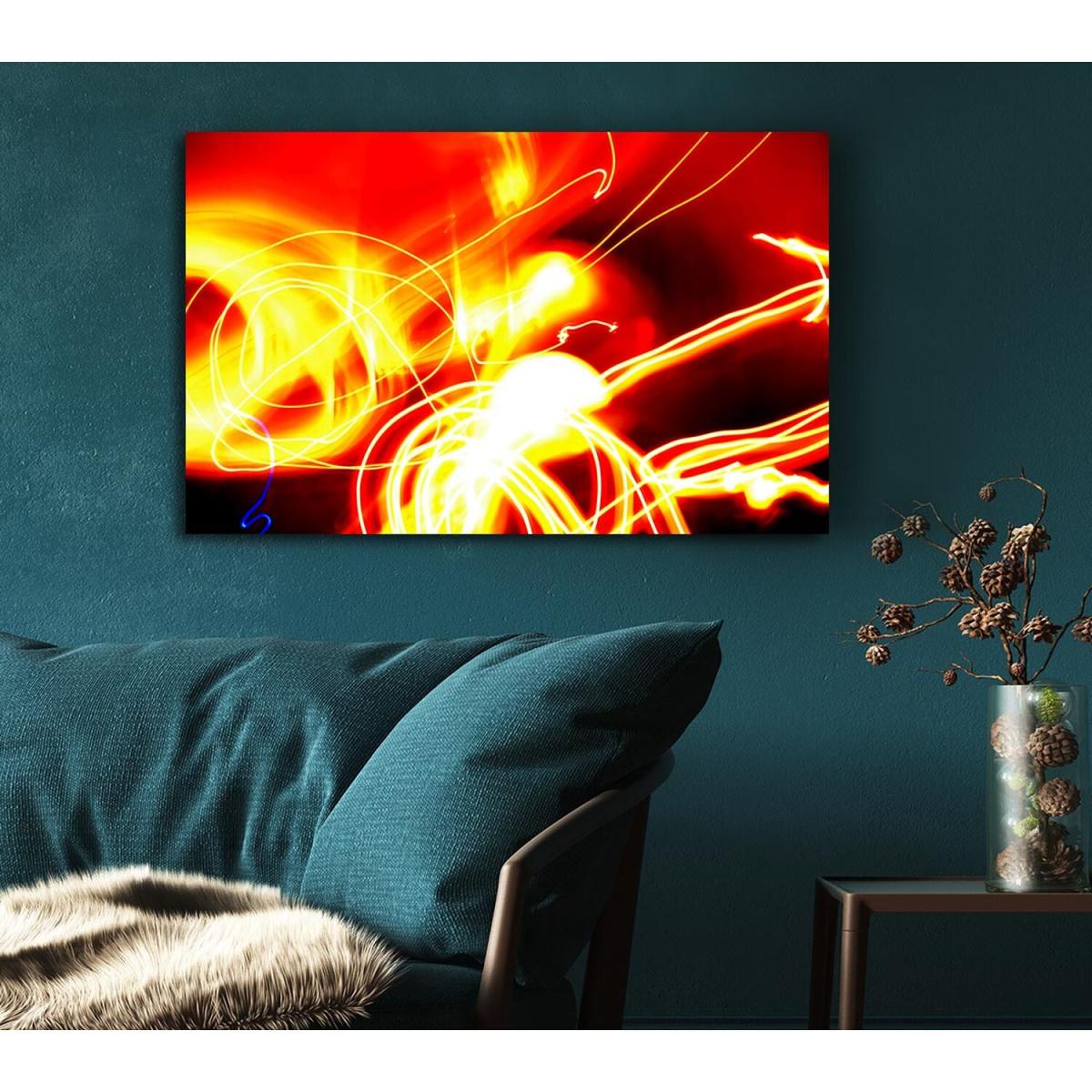 Golden Lava Fury Canvas Print Wall Art - Yellow / 35.56cm – image 4