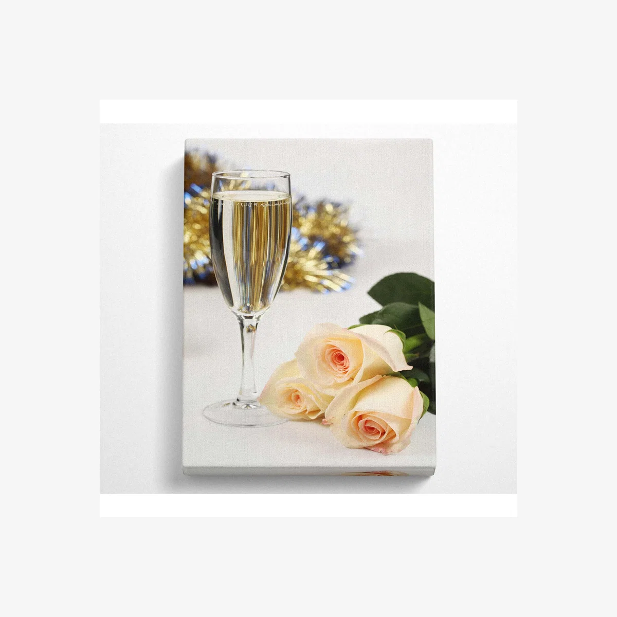 Champagne (1) Canvas Print - Black / 50.8cm