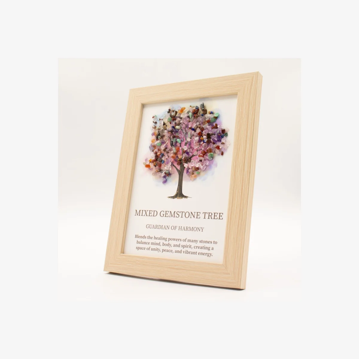 Tree of Life Multi Gemstone Chip Framed Wall Art - Multi – image 1