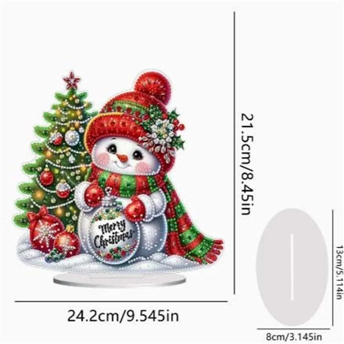 Red Snowman Tabletop Diamond Painting Kit – Diamond Art for Adults – image 4