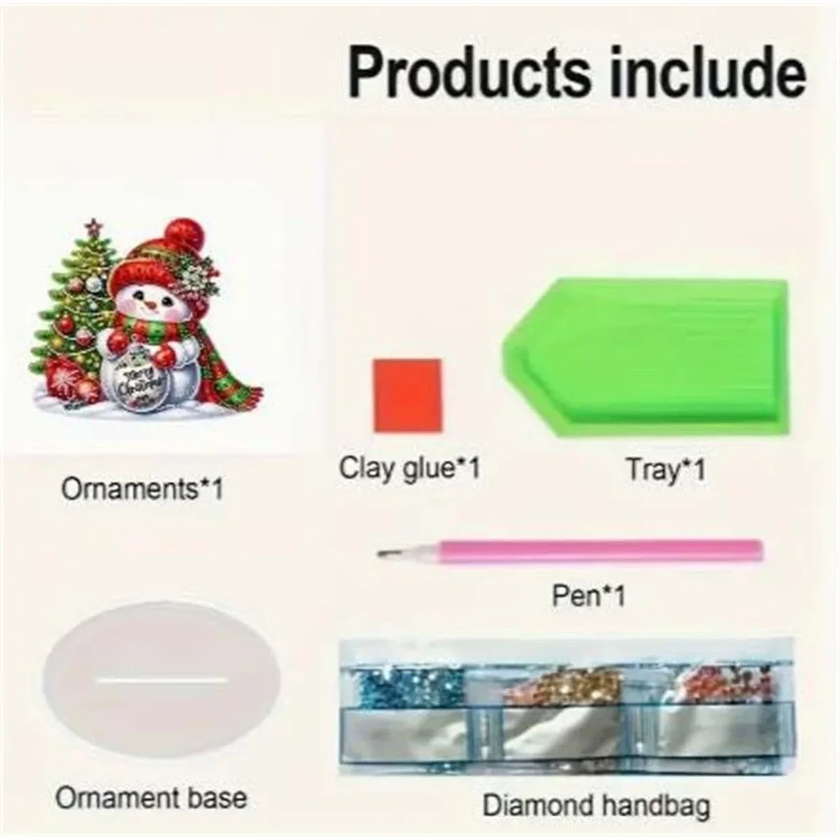 Red Snowman Tabletop Diamond Painting Kit – Diamond Art for Adults – image 5