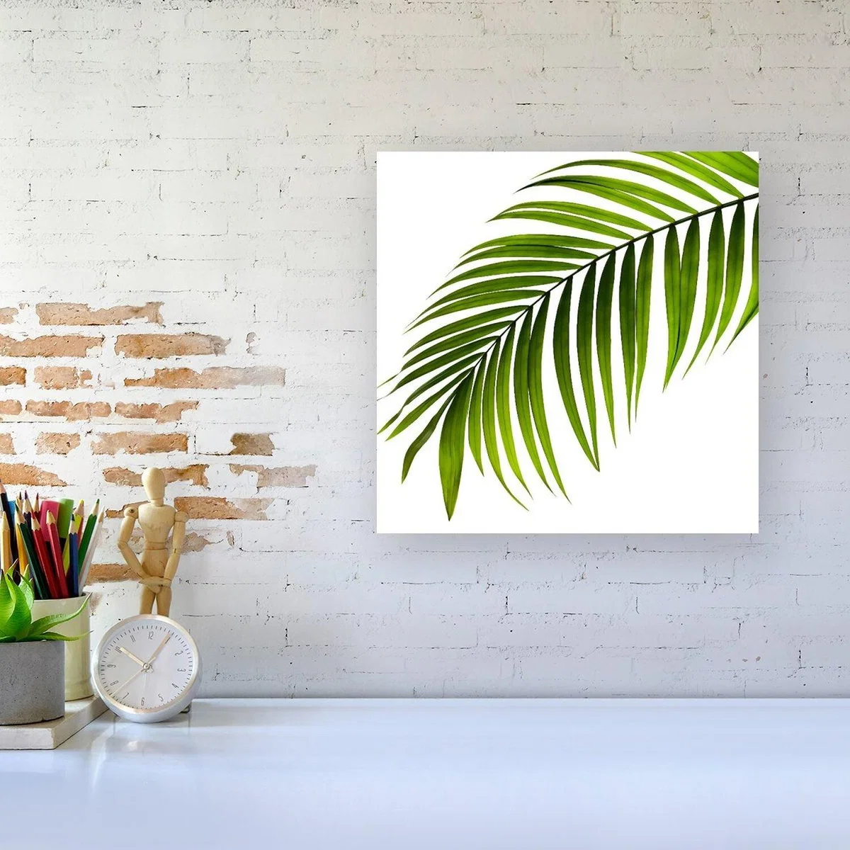 Single Palm Leaf Canvas Print - Green / Medium – image 2