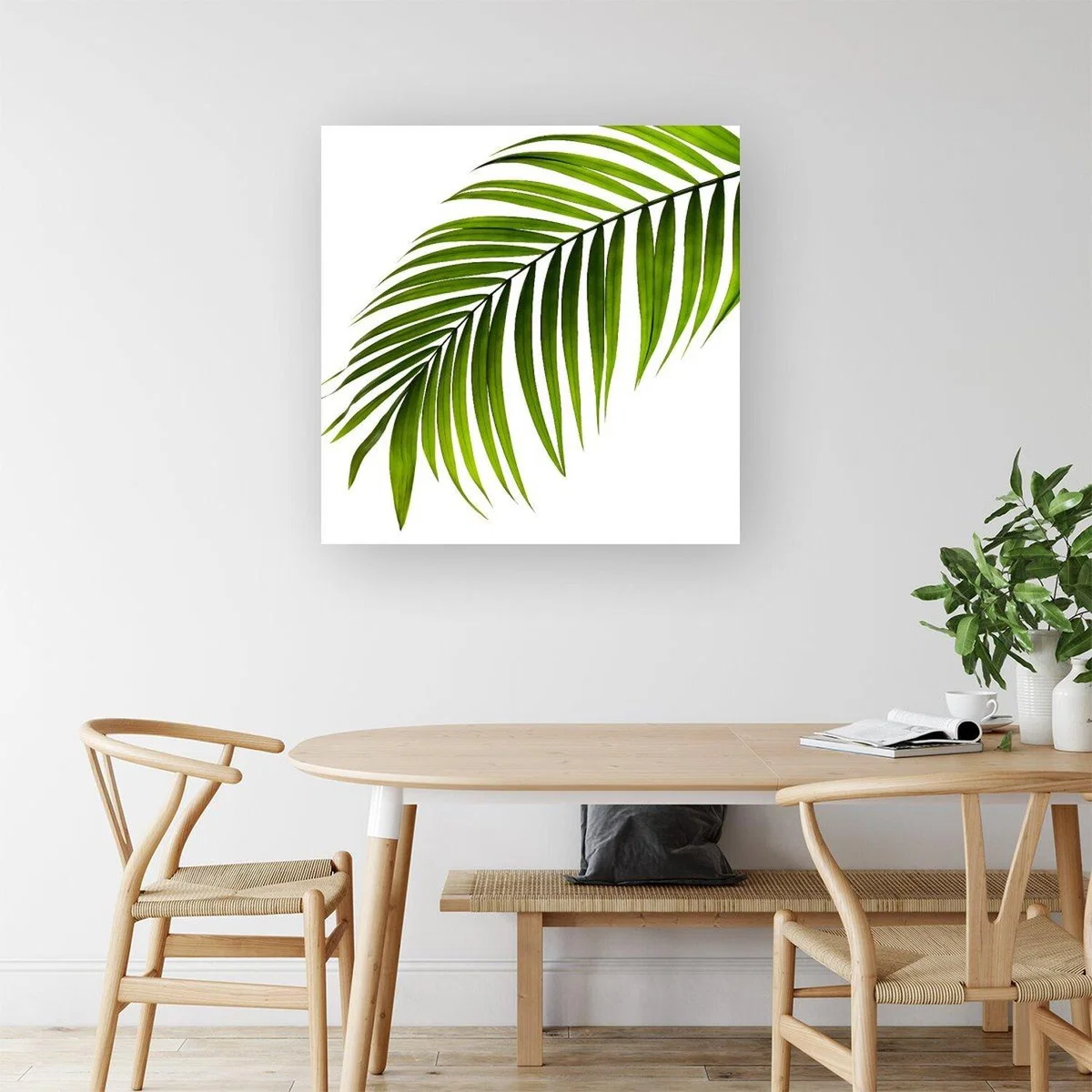 Single Palm Leaf Canvas Print - Green / Medium – image 1