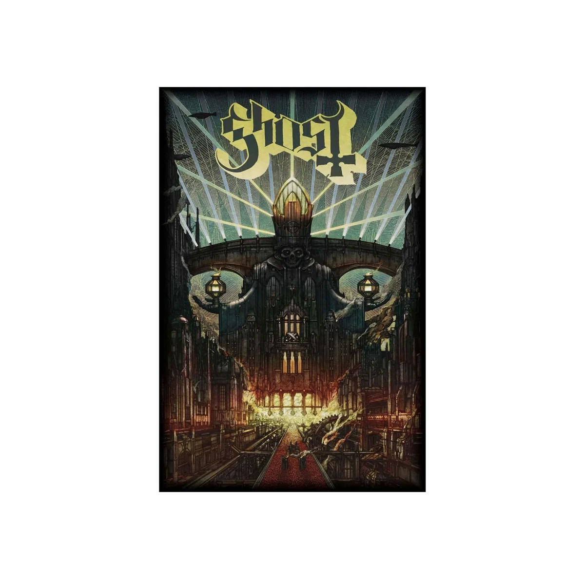 Ghost Meliora Textile Poster - Black/Yellow