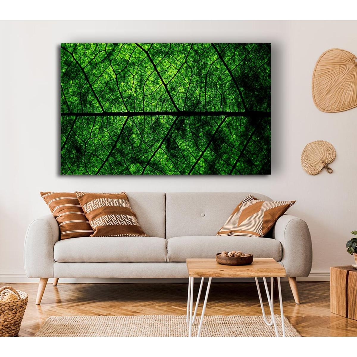 Leaf Veins Canvas Print Wall Art - Yellow / 66.04cm – image 3