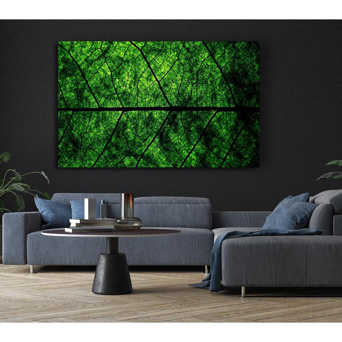 Leaf Veins Canvas Print Wall Art - Yellow / 66.04cm – image 4