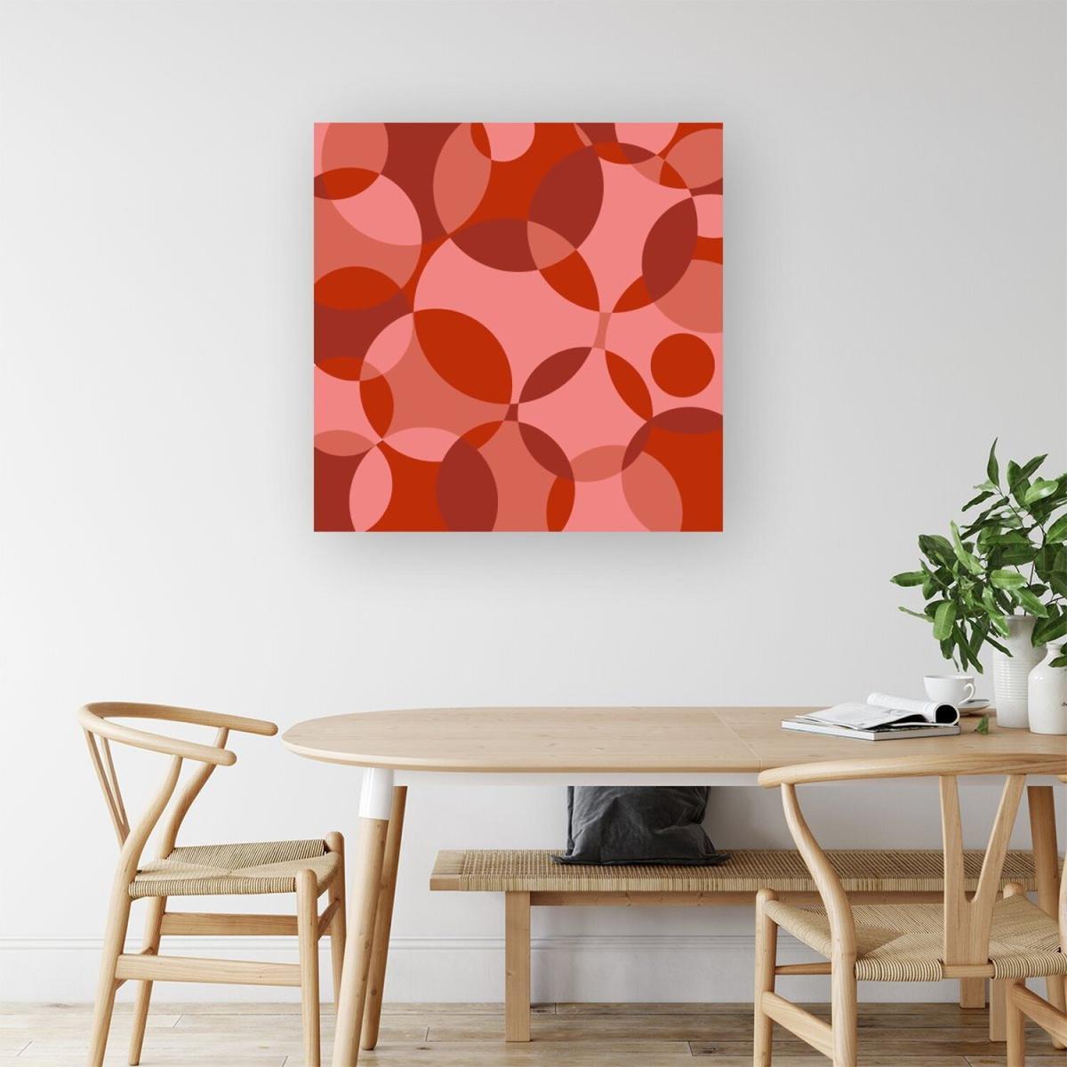 Red Circle Pattern Canvas Print - Red / Small – image 2