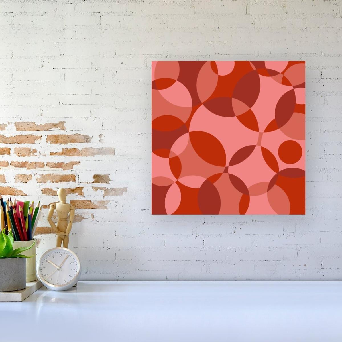 Red Circle Pattern Canvas Print - Red / Small – image 3