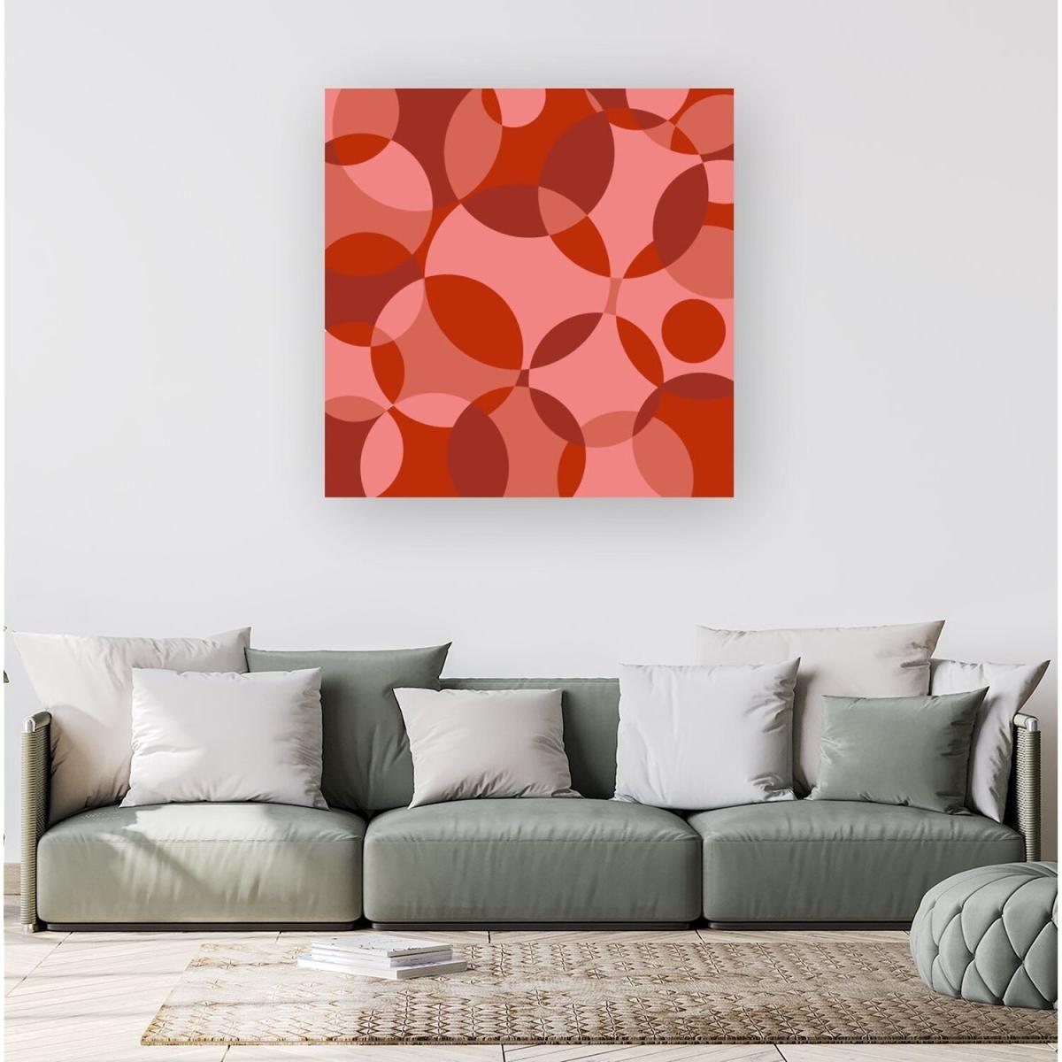 Red Circle Pattern Canvas Print - Red / Small – image 4
