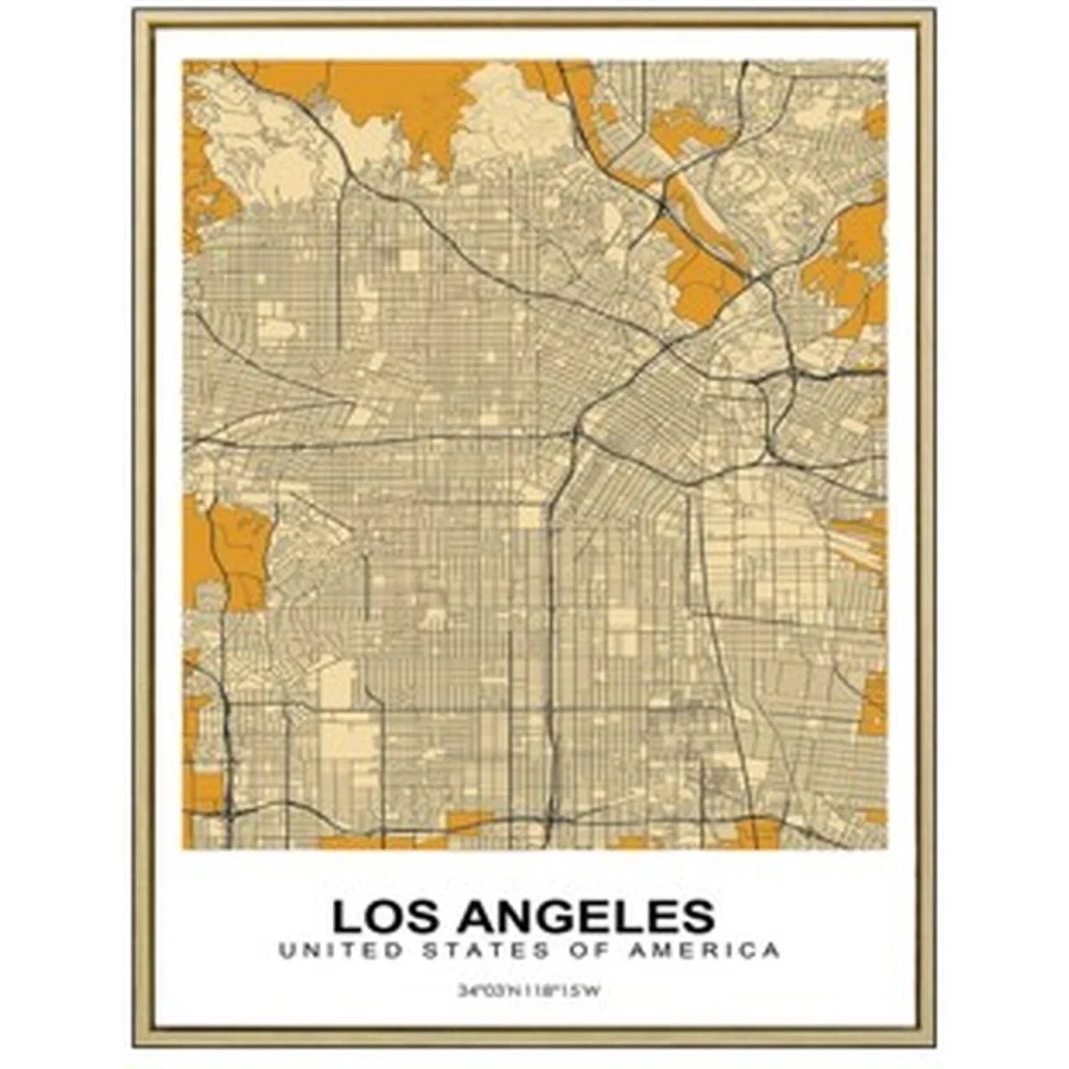 Framed Mustard City Map – image 2
