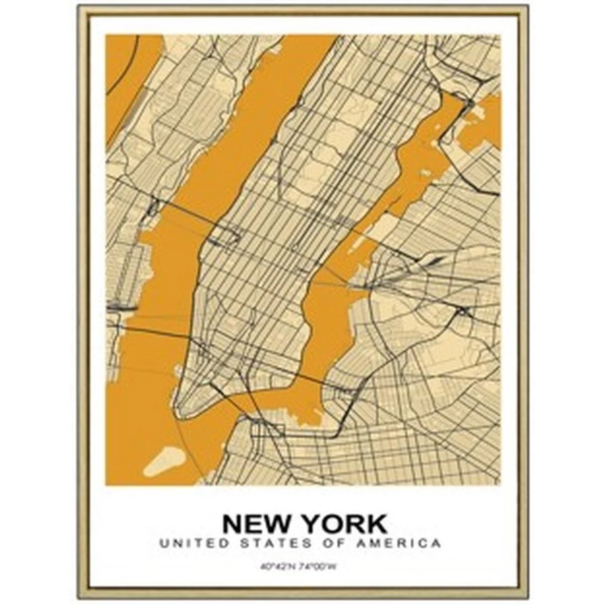 Framed Mustard City Map – image 3