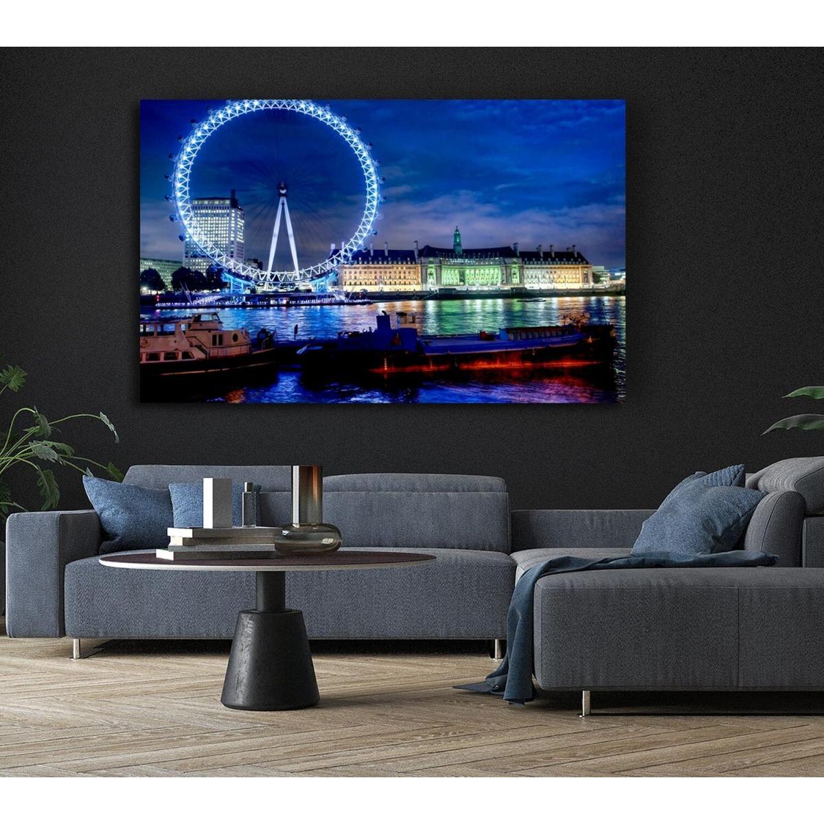London-Eye Dusk Canvas Print Wall Art - Yellow / 81.28cm – image 6