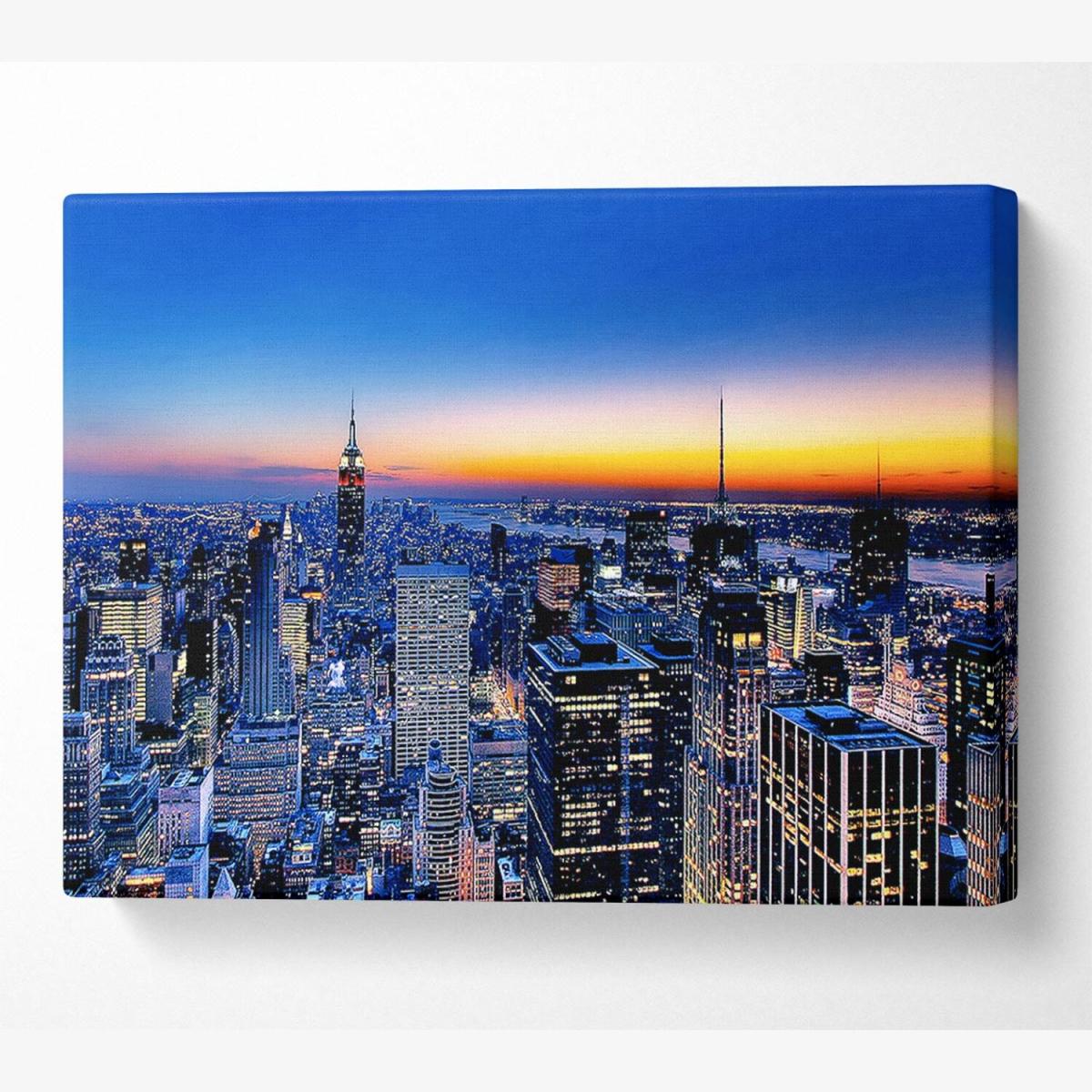 New York City Golden Horizon Canvas Print Wall Art - Yellow / 81.28cm – image 1