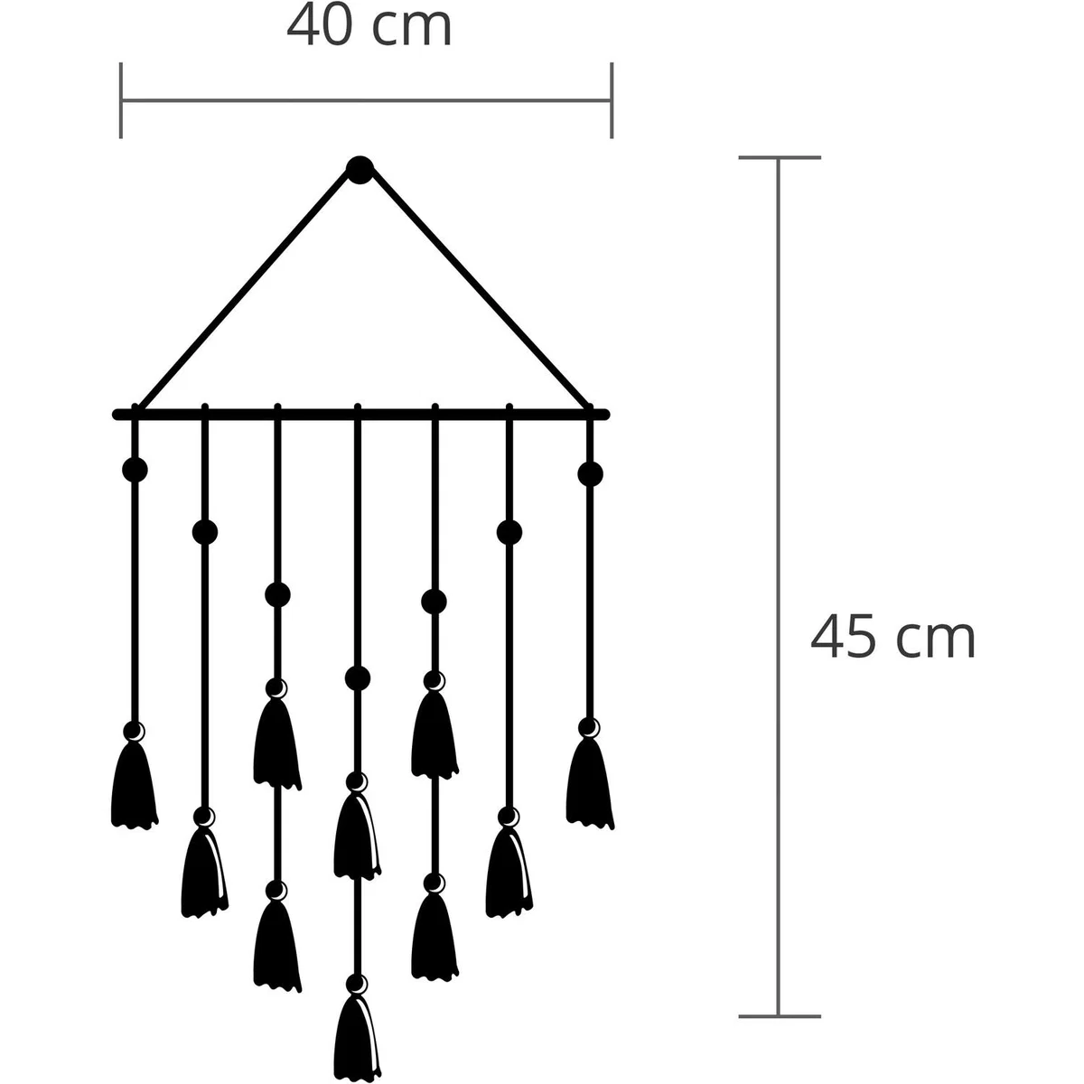 Tassel Wall Art Metal Decorative Object - Black - Black – image 3
