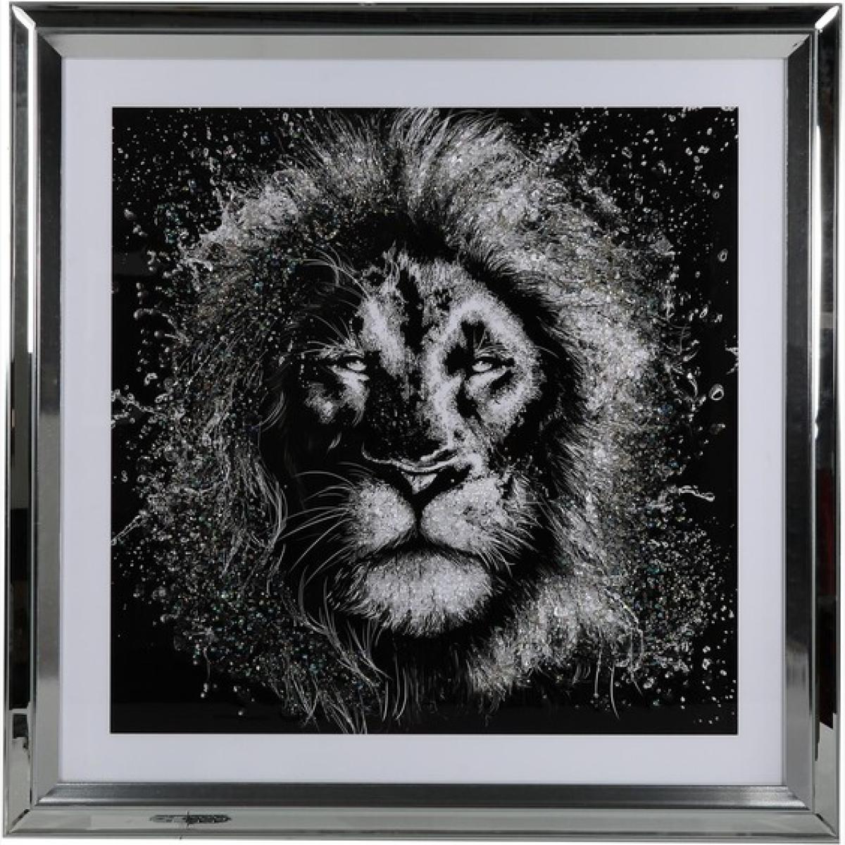 Monochrome Lion Jewelled Art