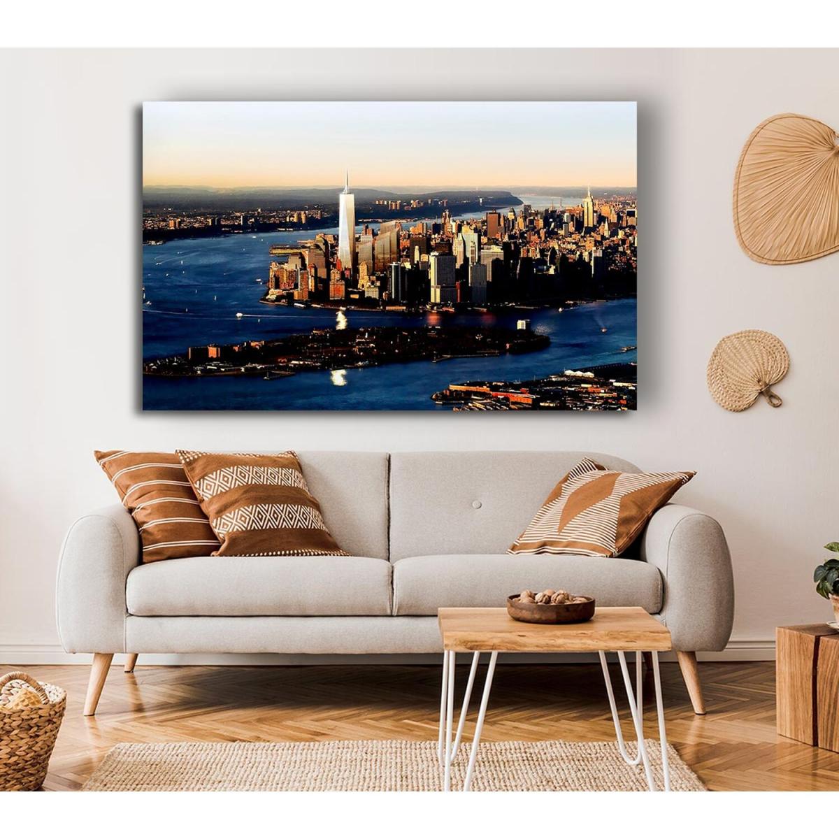Hong Kong Harbour At First Light Canvas Print Wall Art - Yellow / 50.8cm – image 3