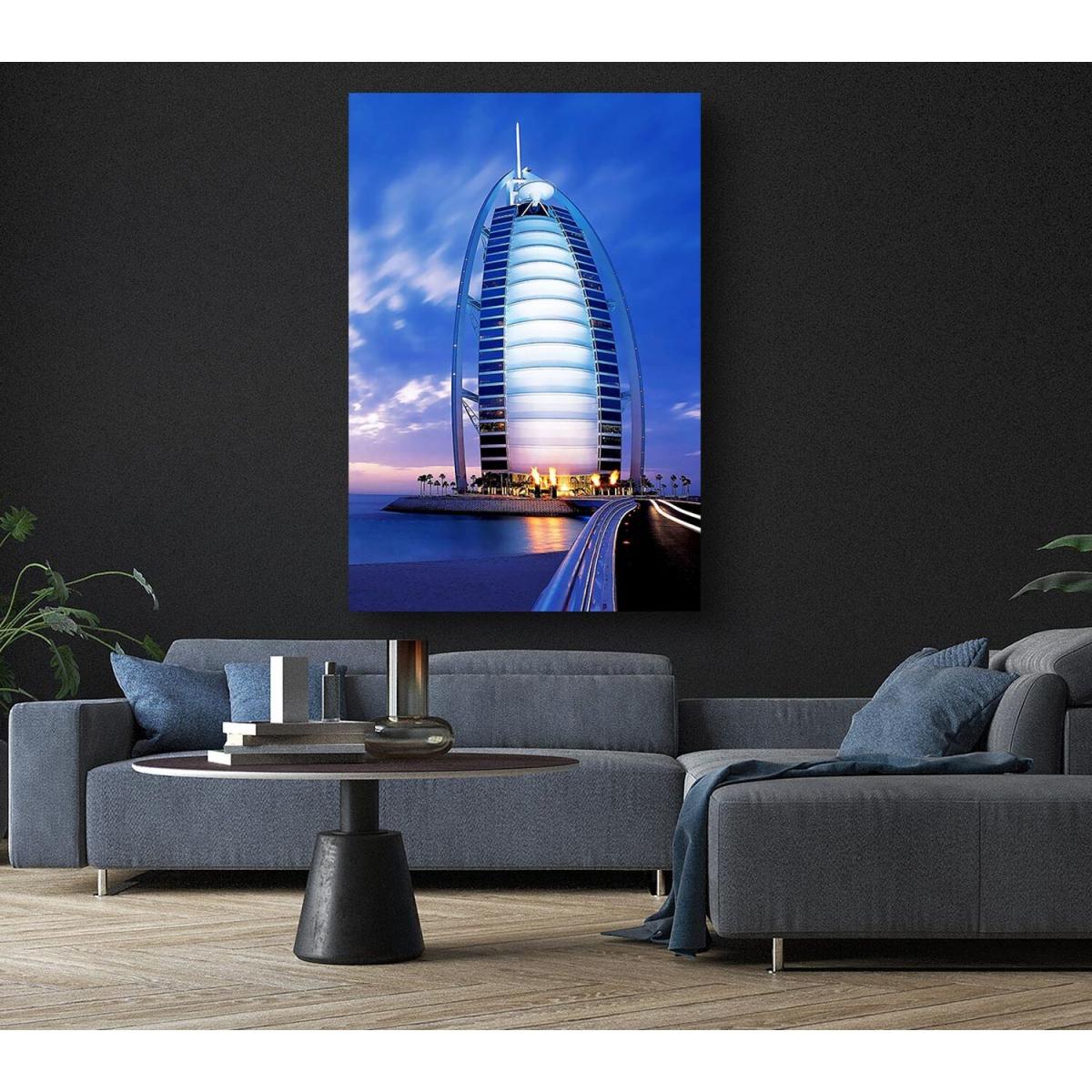 Dubai Beach Front Building Canvas Print Wall Art - Yellow / 35.56cm – image 6