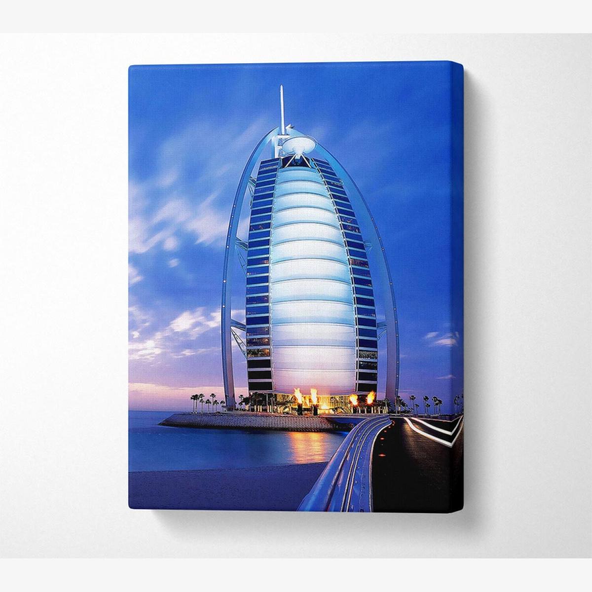 Dubai Beach Front Building Canvas Print Wall Art - Yellow / 35.56cm – image 1
