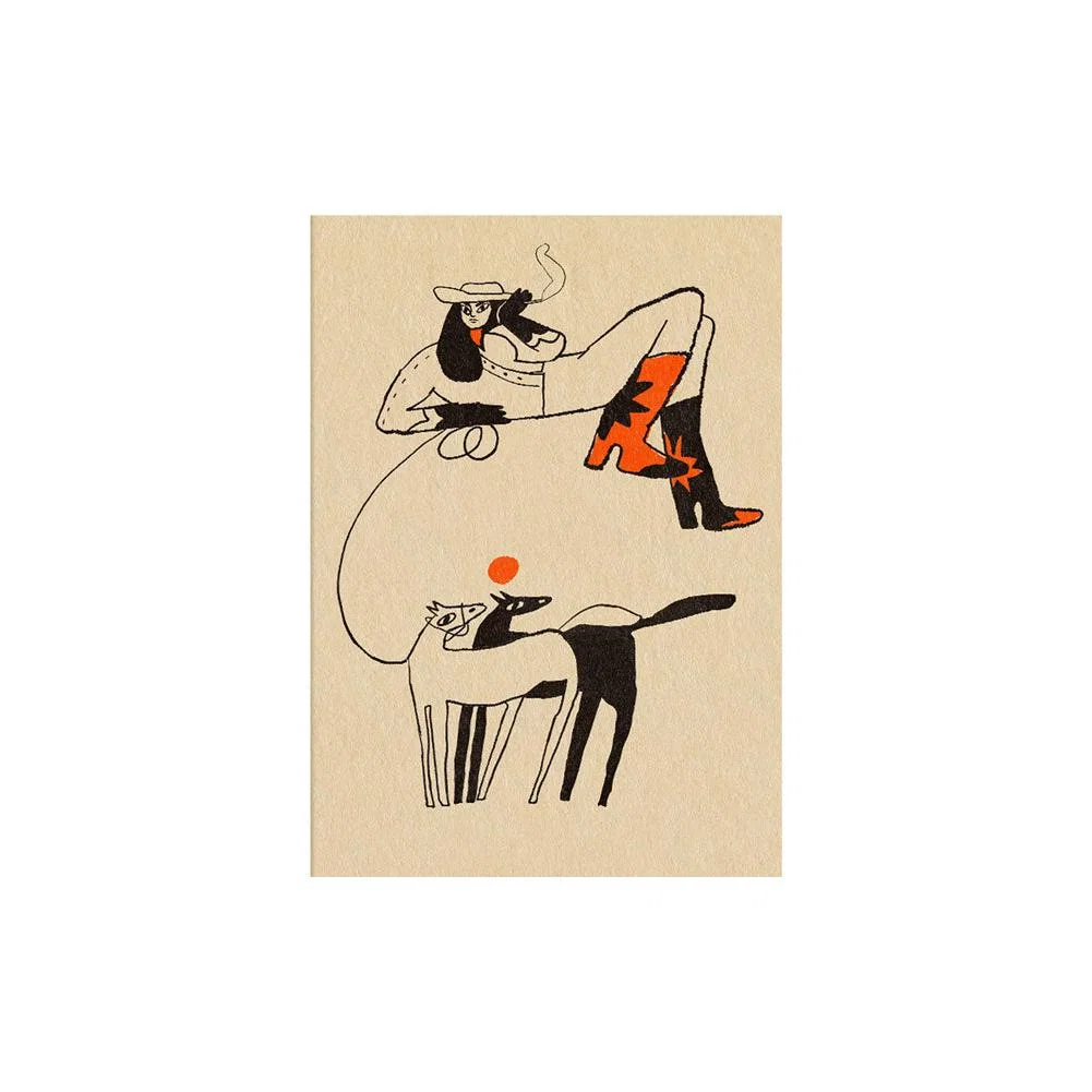 Orange Starred Boots Cowgirl Art Print - Unframed – image 2