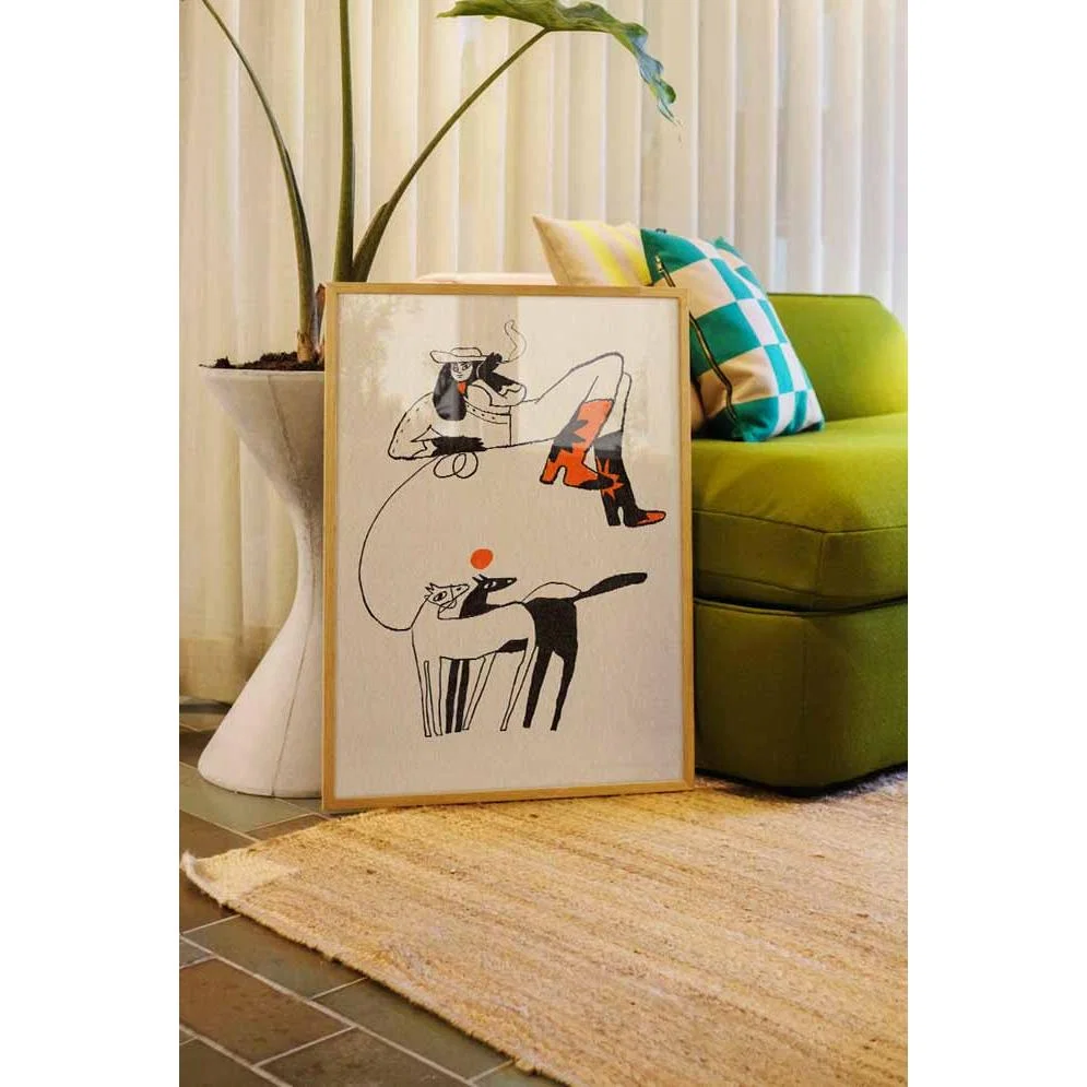 Orange Starred Boots Cowgirl Art Print - Unframed – image 4