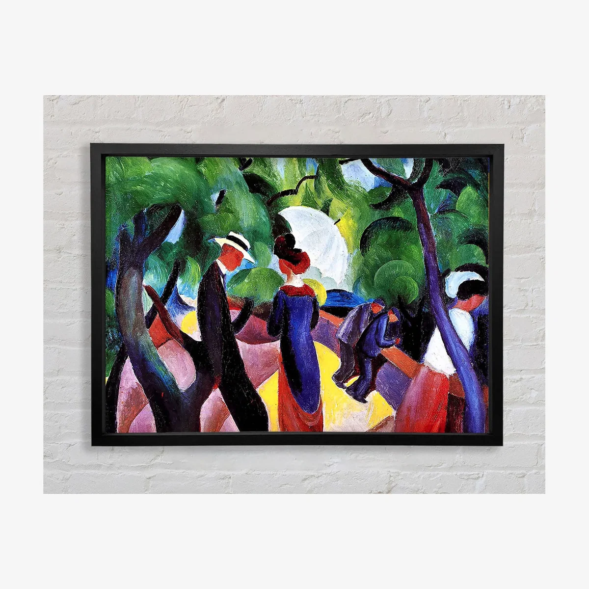 August Macke Promenade Framed Print Art Classic Prints - Black