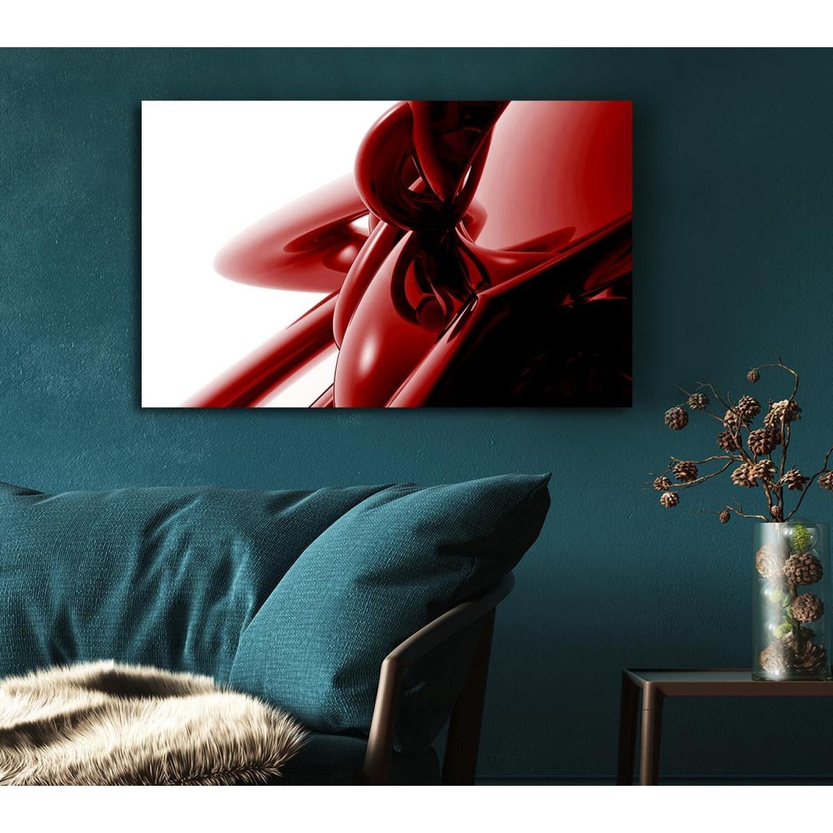 Liquid Red Canvas Print Wall Art - Yellow / 66.04cm – image 3