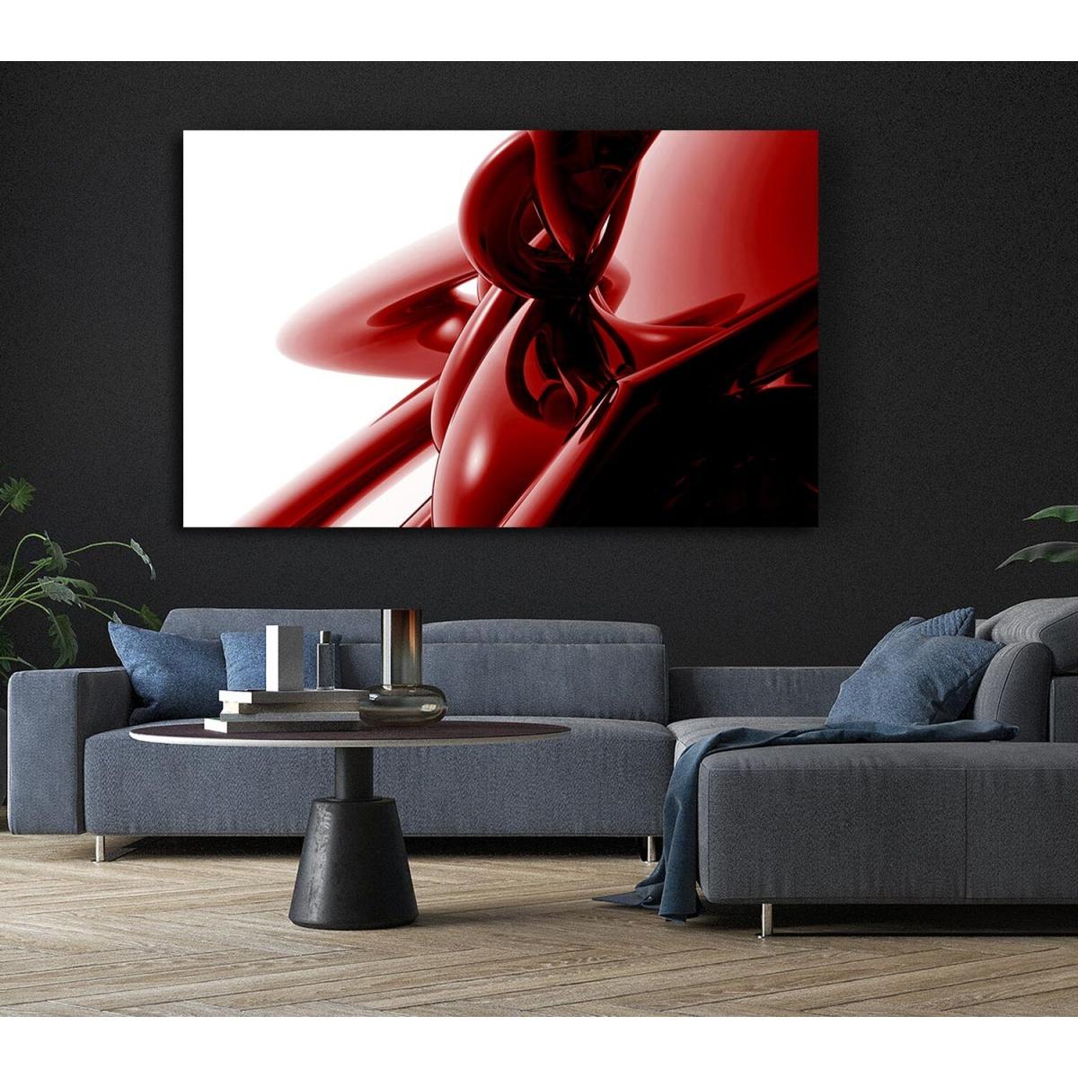 Liquid Red Canvas Print Wall Art - Yellow / 66.04cm – image 4