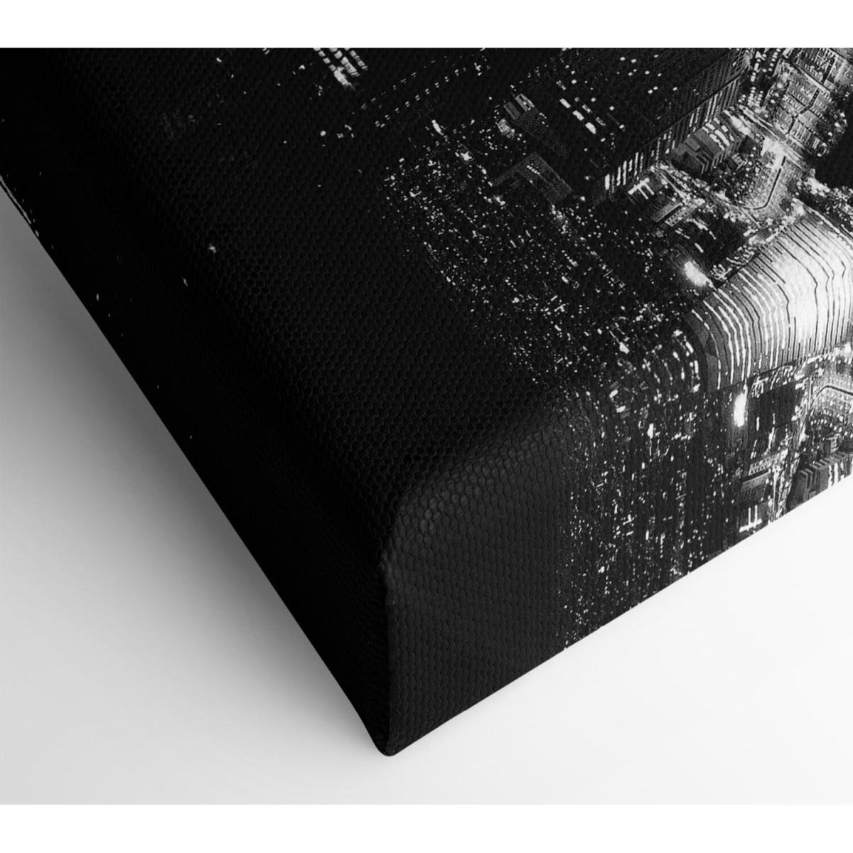 City Nights B n W Canvas Print Wall Art - Yellow / 50.8cm – image 2