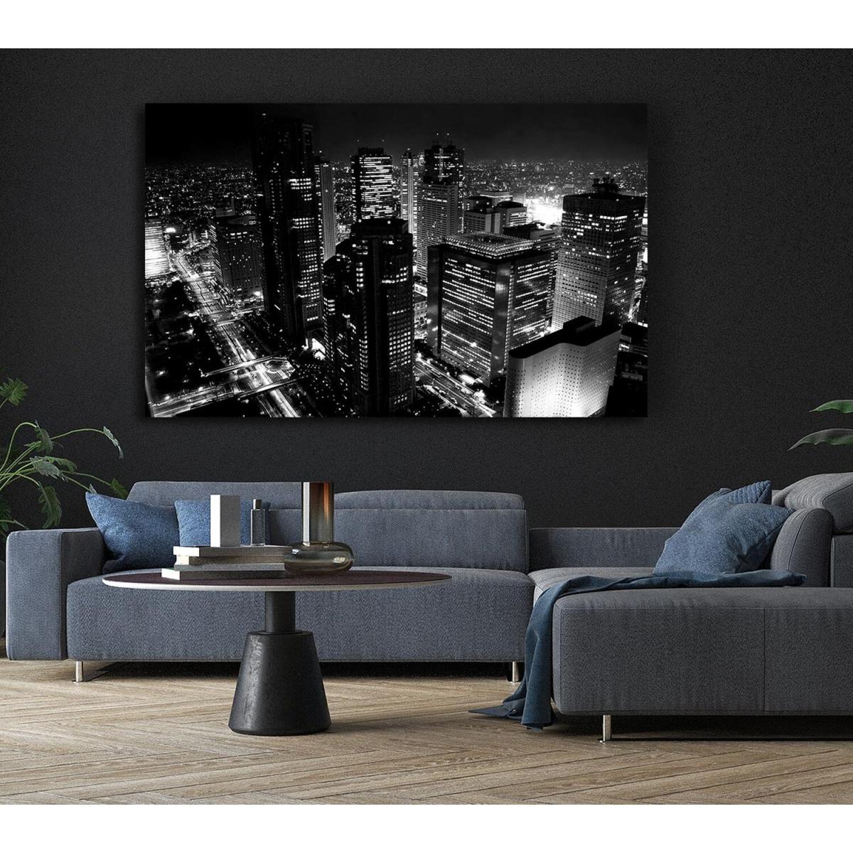 City Nights B n W Canvas Print Wall Art - Yellow / 50.8cm – image 4