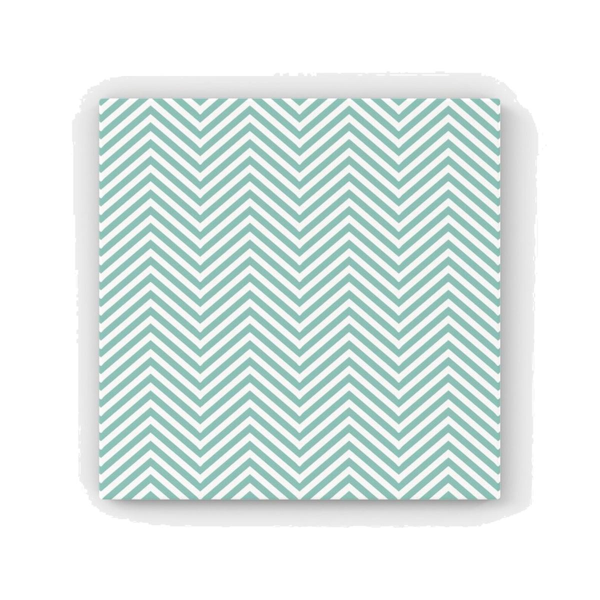 Geometric Chevron Pattern HD Metal Print - Green / 56cm