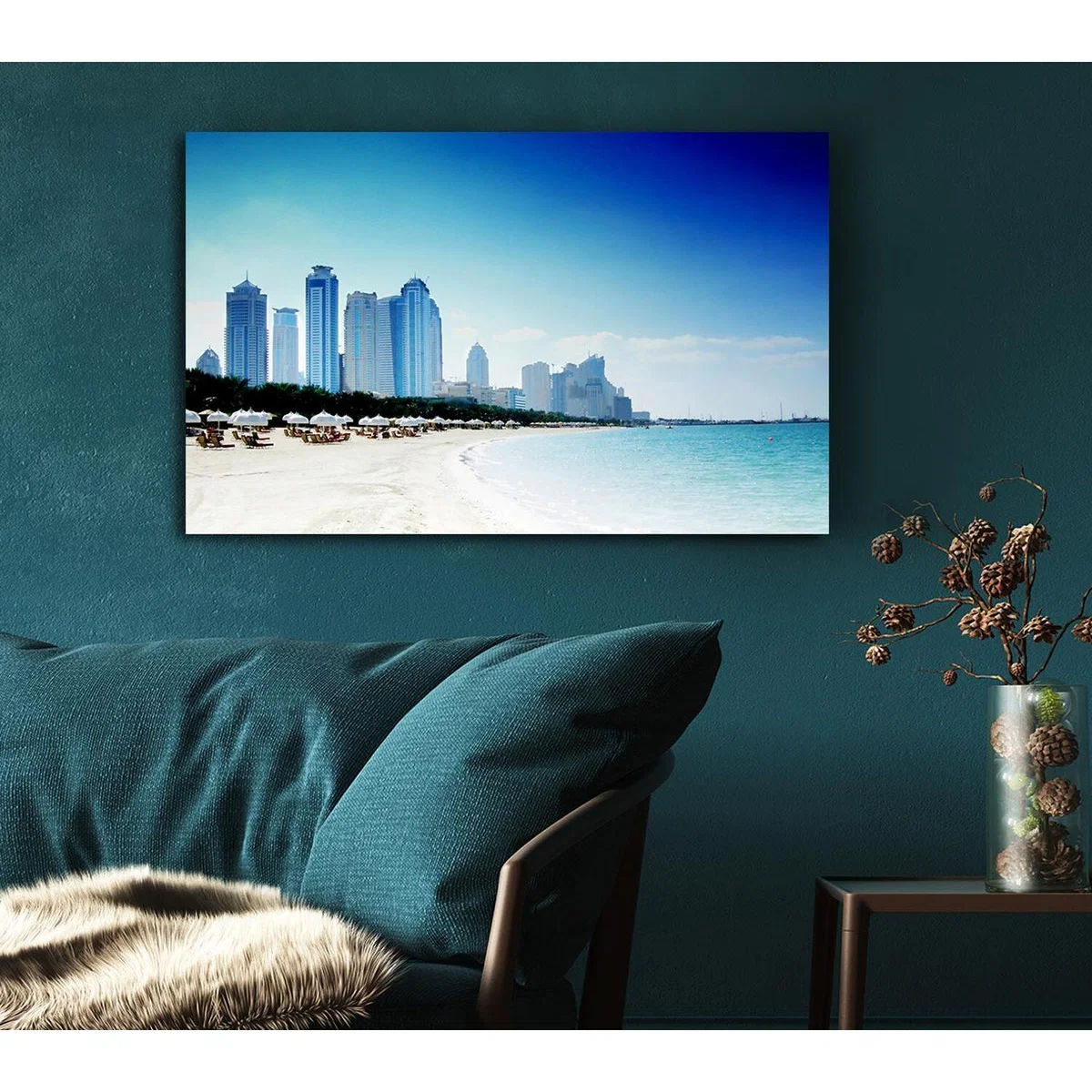 Miami Beach Canvas Print Wall Art - Yellow / 66.04cm – image 3