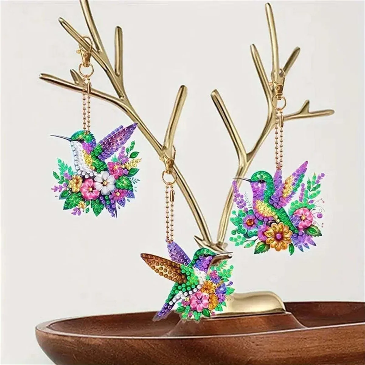 Pack of 6 Hummingbird Keyring Diamond Painting Kit – Diamond Art for Adults – image 9