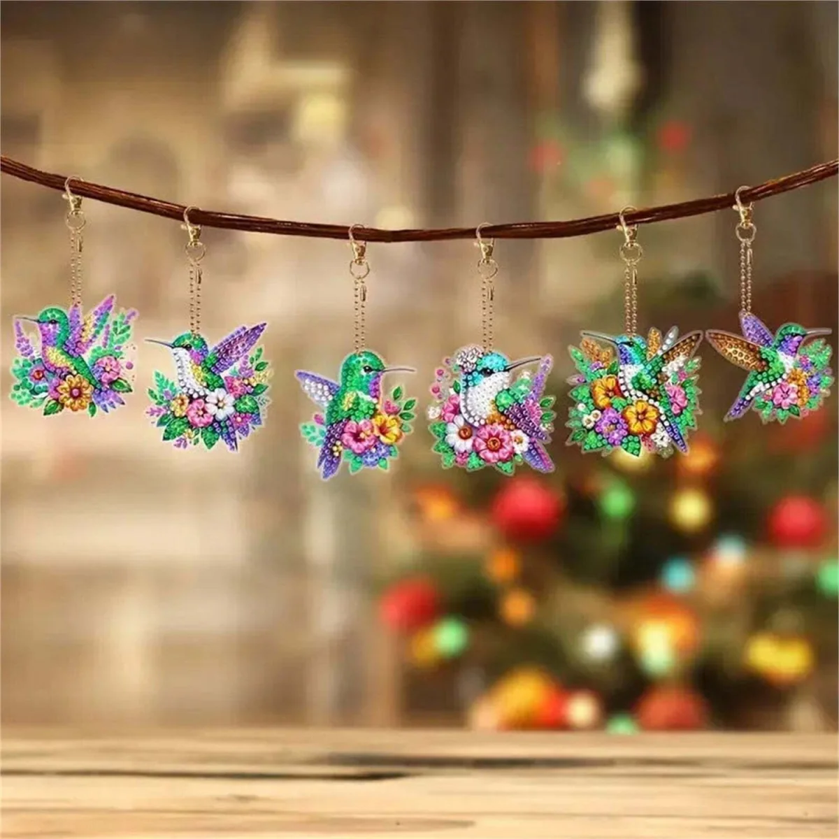 Pack of 6 Hummingbird Keyring Diamond Painting Kit – Diamond Art for Adults – image 10
