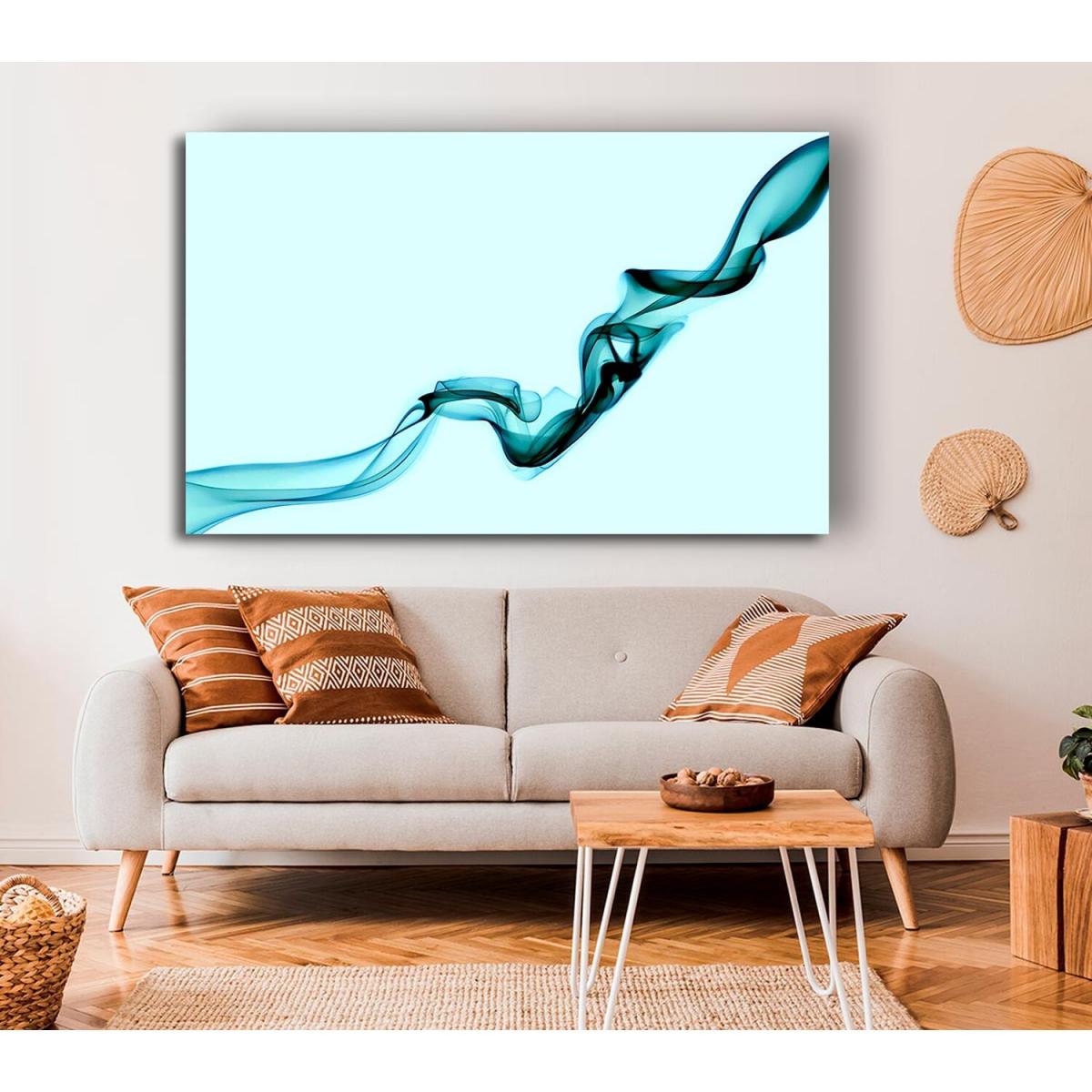 Baby Blue Silk Canvas Print Wall Art - Yellow / 81.28cm – image 4