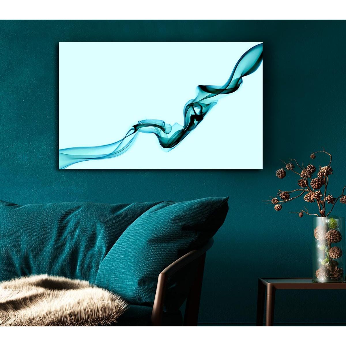 Baby Blue Silk Canvas Print Wall Art - Yellow / 81.28cm – image 5