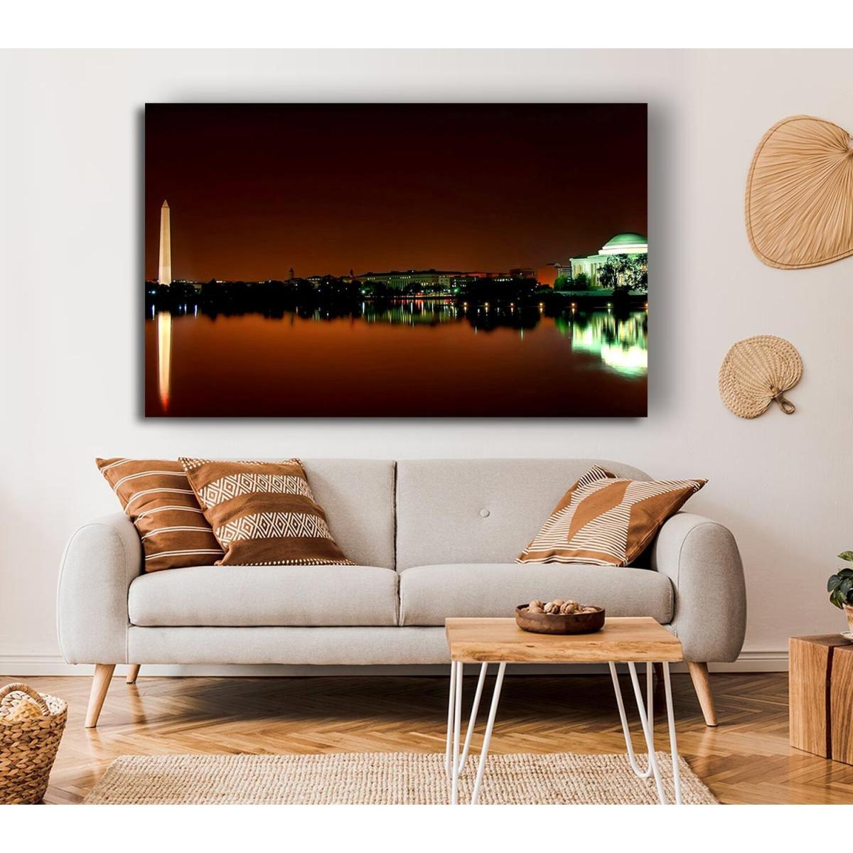 Jefferson Memorial Washington DC Canvas Print Wall Art - Yellow / 50.8cm – image 4
