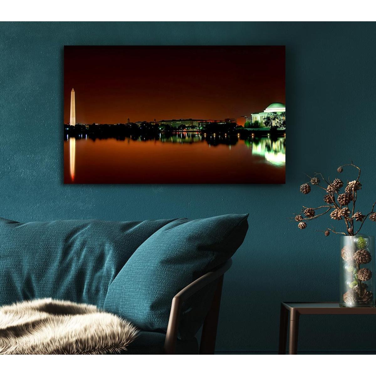 Jefferson Memorial Washington DC Canvas Print Wall Art - Yellow / 50.8cm – image 5