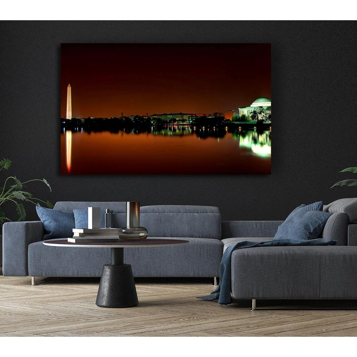 Jefferson Memorial Washington DC Canvas Print Wall Art - Yellow / 50.8cm – image 6