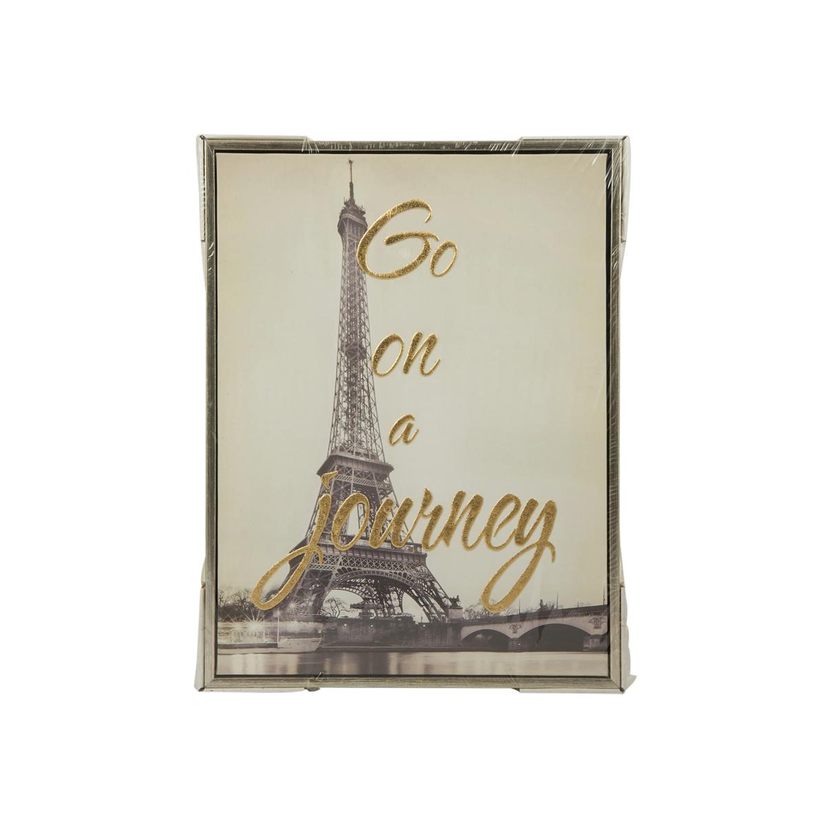 Slogan Foiled Cities Framed Canvas - Multicolour