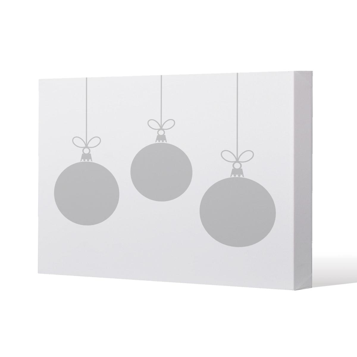 Three Hanging Christmas Baubles Gallery Canvas - White / 46cm / 31cm – image 2