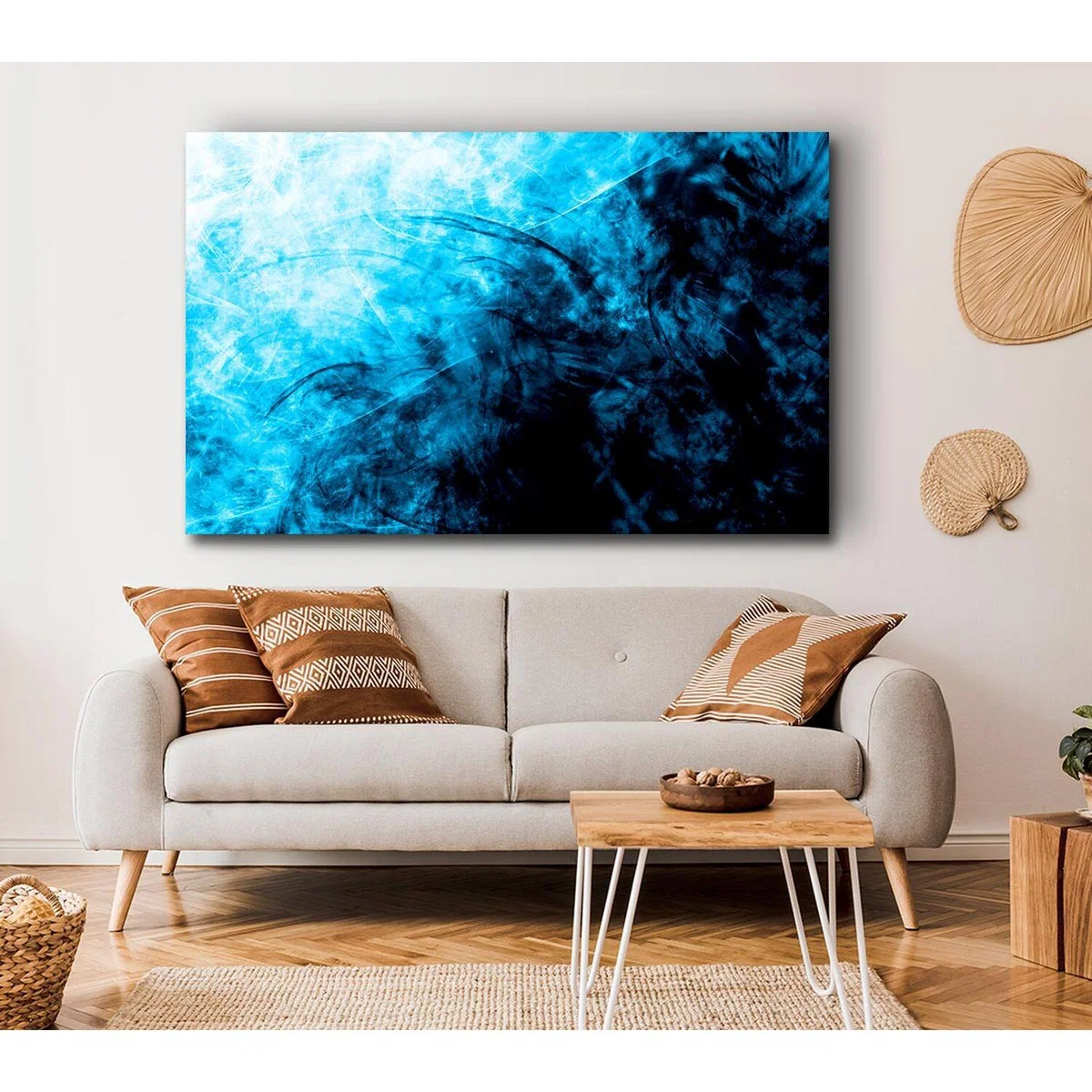 Blue Storm Canvas Print Wall Art - Yellow / 66.04cm – image 4