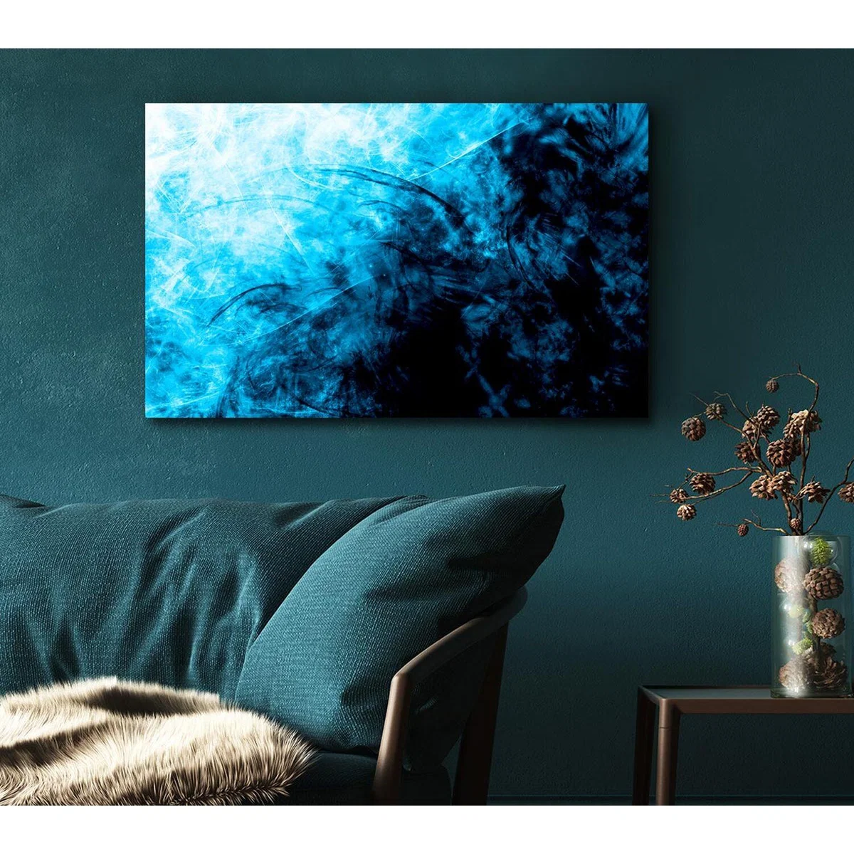 Blue Storm Canvas Print Wall Art - Yellow / 66.04cm – image 5