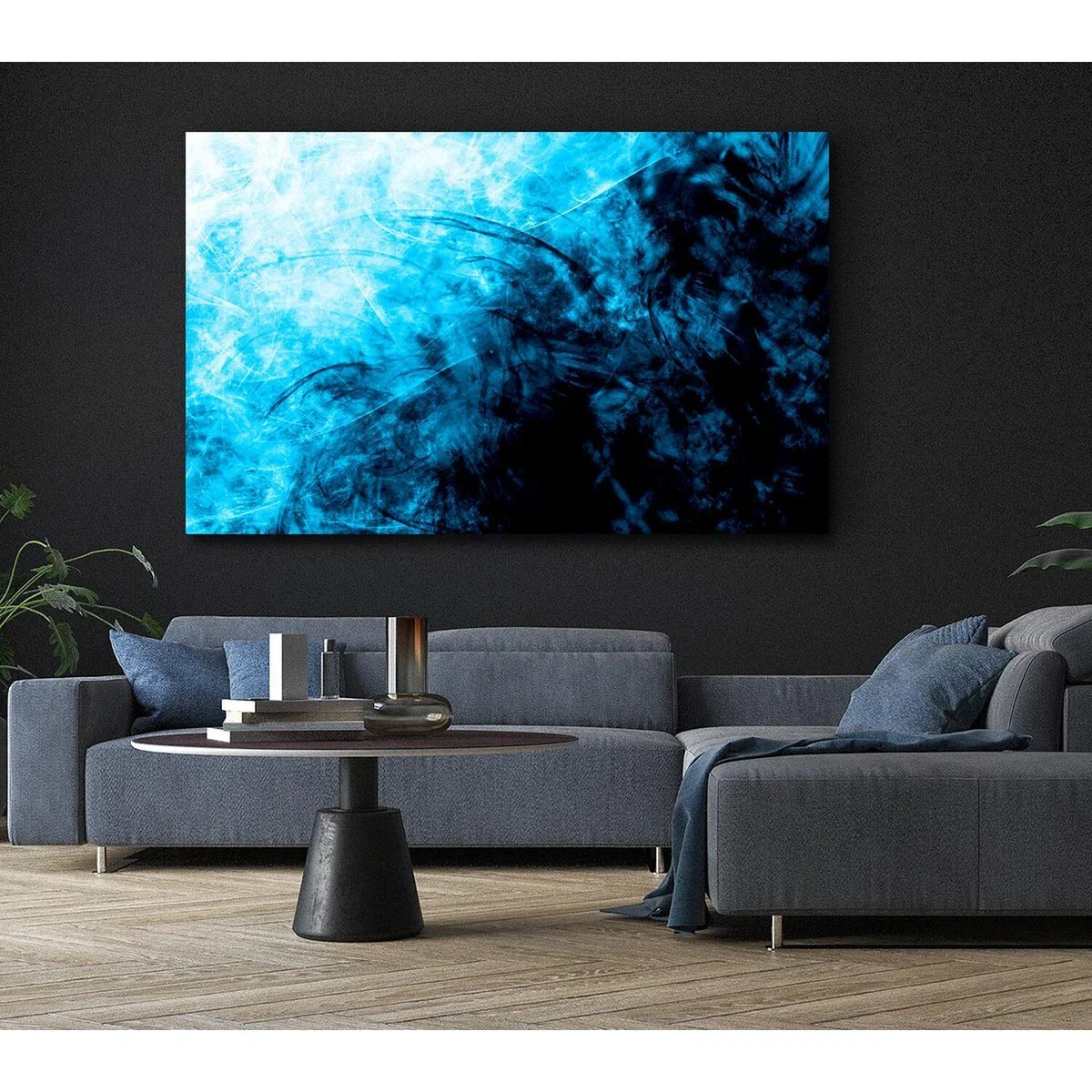 Blue Storm Canvas Print Wall Art - Yellow / 66.04cm – image 6