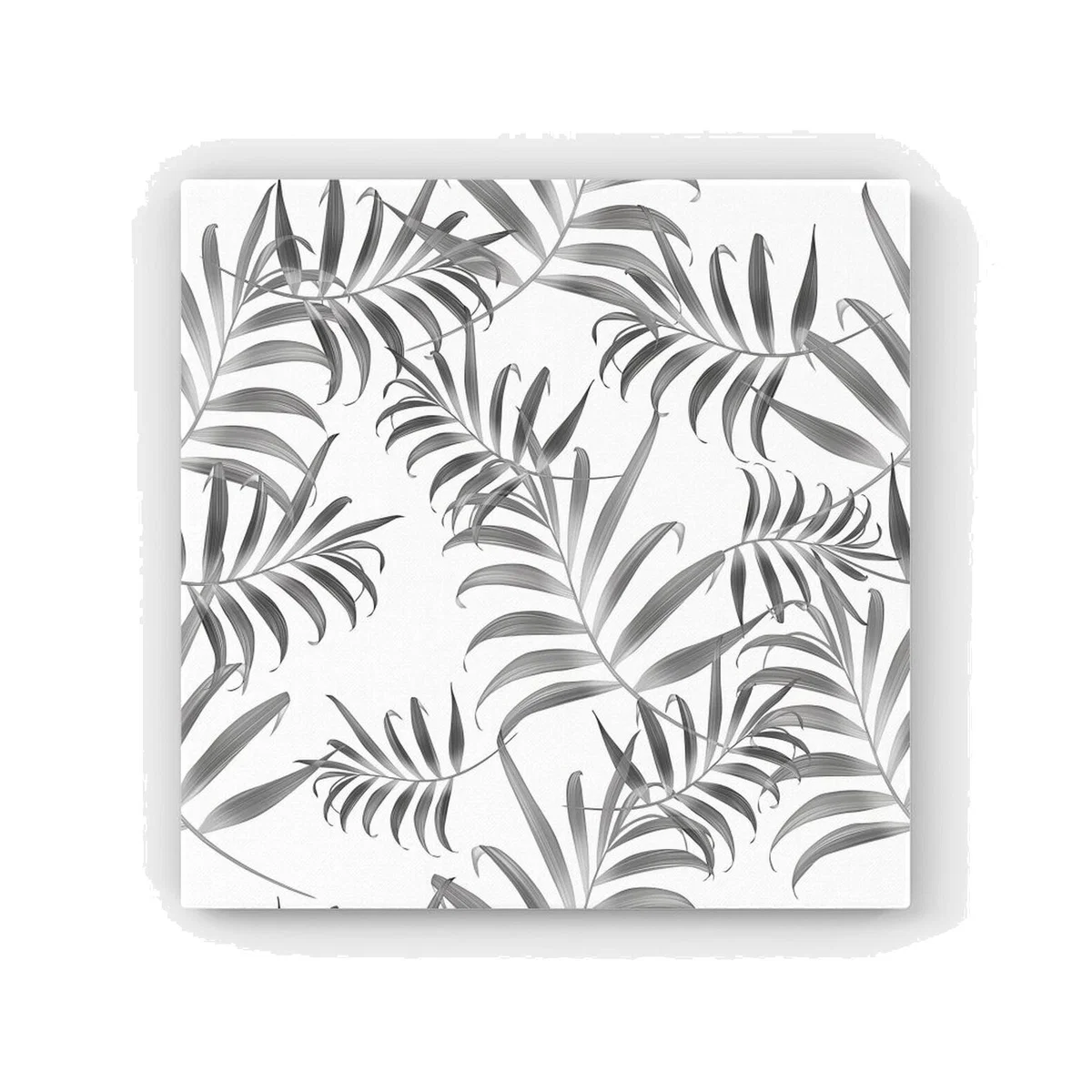 Hawaiian Style Palm Leaves Canvas Print - Grey / 101.6cm