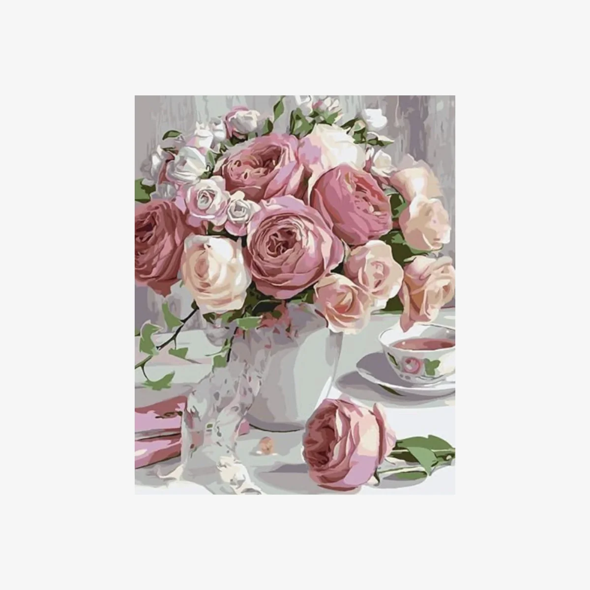 Roses with Teacup Diamond Painting Kit - Multi – image 1