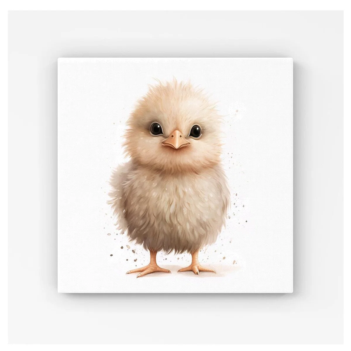 Cute Chick Watercolour HD Metal Print - Neutral / 30cm